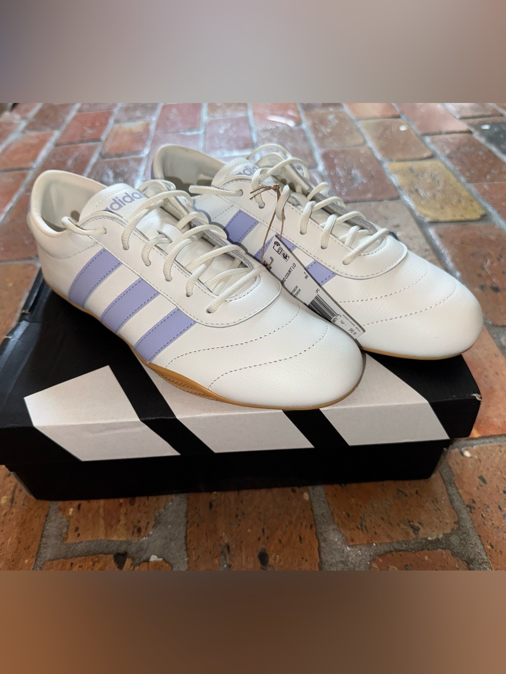 NIB Adidas Grand Court LO White Lavender Sneakers Women’s 9.5 Gum Sole - Picture 2 of 8